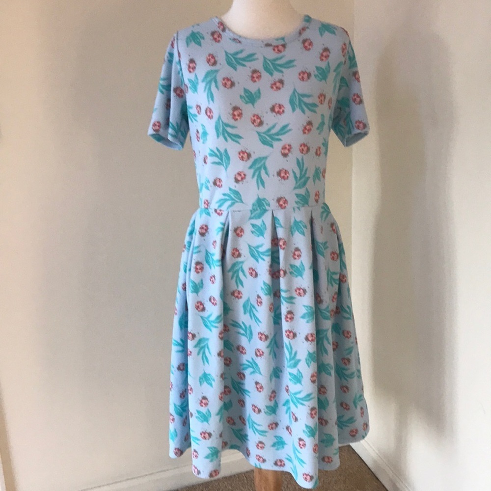 Lularoe 2xl Pale Green S/S Pleated Amelia Dress
